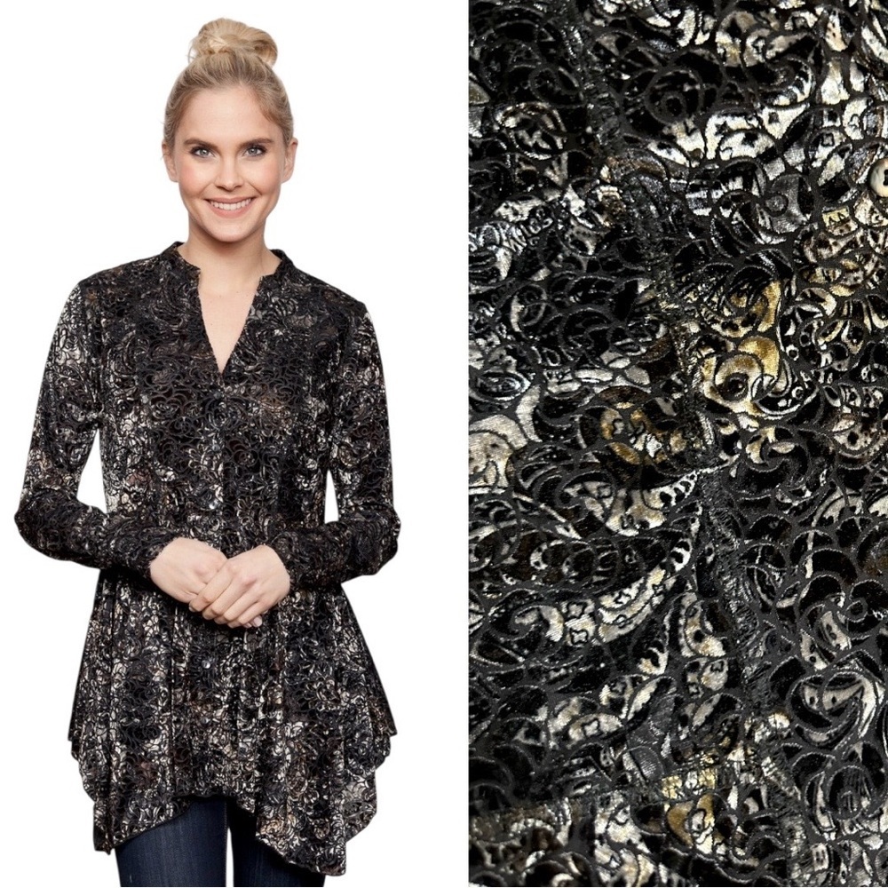 Elegant Black and Gold Women's Top